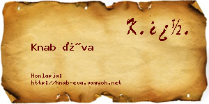 Knab Éva névjegykártya